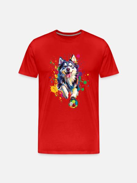 Alaskan Malamute - Männer Premium Bio T-Shirt - Rot