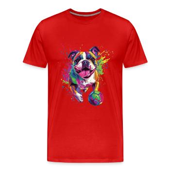 Bulldogge - Männer Premium Bio T-Shirt - Rot - Vorne - Damien (186cm)