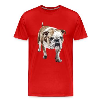 Bulldogge - Männer Premium Bio T-Shirt - Rot - Vorne - Damien (186cm)