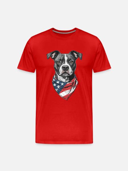 Staffordshire Bullterrier - Männer Premium Bio T-Shirt - Rot