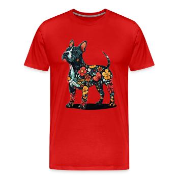 Bullterrier - Männer Premium Bio T-Shirt - Rot - Vorne - Damien (186cm)