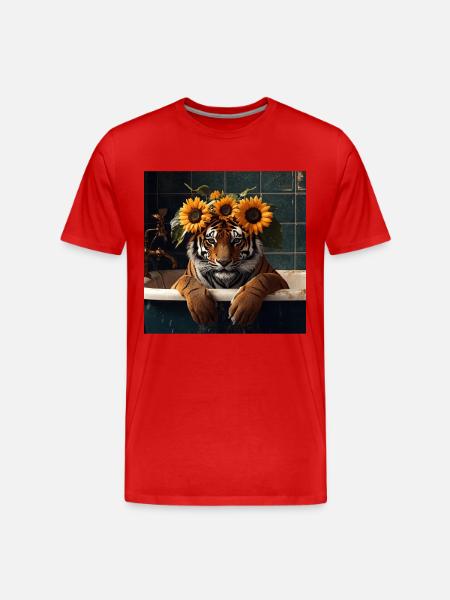 Tiger - Männer Premium Bio T-Shirt - Rot