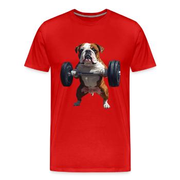 Bulldogge - Männer Premium Bio T-Shirt - Rot - Vorne - Damien (186cm)