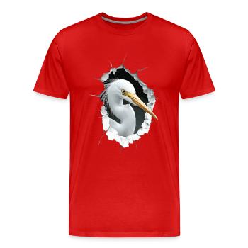 Reiher Vogel - Männer Premium Bio T-Shirt - Rot - Vorne - Damien (186cm)