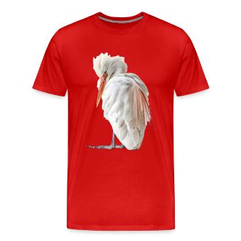 Reiher Vogel - Männer Premium Bio T-Shirt - Rot - Vorne - Damien (186cm)
