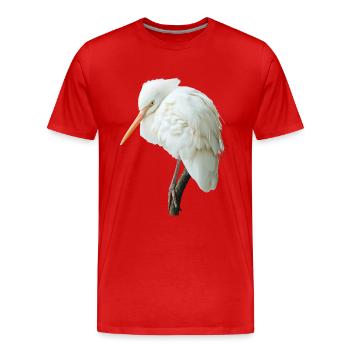 Reiher Vogel - Männer Premium Bio T-Shirt - Rot - Vorne - Damien (186cm)