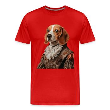 Beagle - Männer Premium Bio T-Shirt - Rot - Vorne - Damien (186cm)