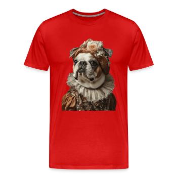 Bulldogge - Männer Premium Bio T-Shirt - Rot - Vorne - Damien (186cm)