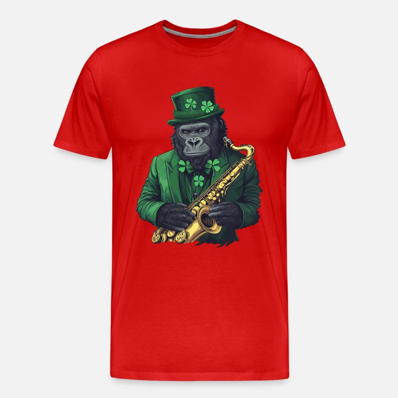 Gorilla - Männer Premium Bio T-Shirt - Rot