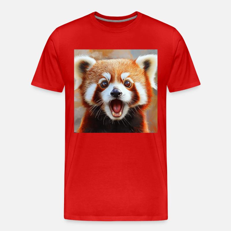 Roter Panda - Männer Premium Bio T-Shirt - Rot