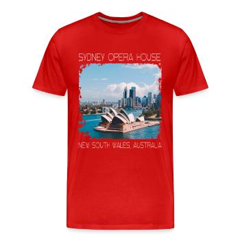 Opernhaus in Sydney - Männer Premium Bio T-Shirt - Rot - Vorne - Damien (186cm)