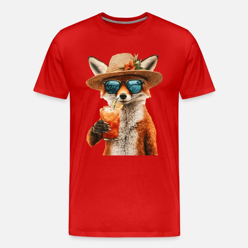 Fuchs - Männer Premium Bio T-Shirt - Rot