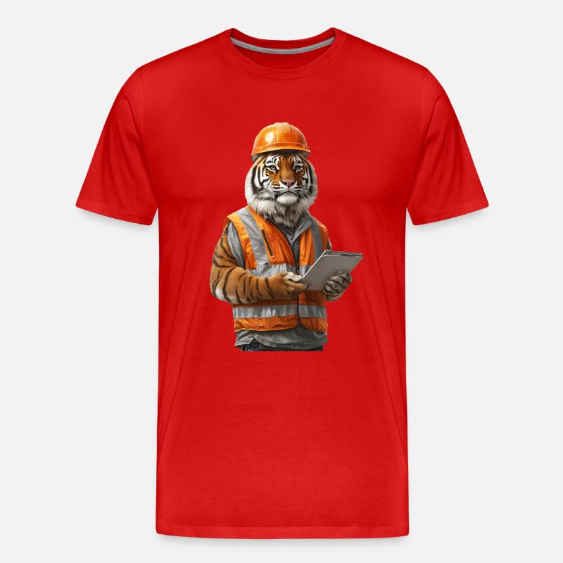 Tiger - Männer Premium Bio T-Shirt - Rot
