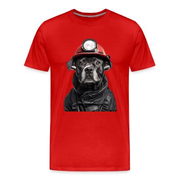 Staffordshire Bullterrier - Männer Premium Bio T-Shirt - Rot - Vorne - Damien (186cm)