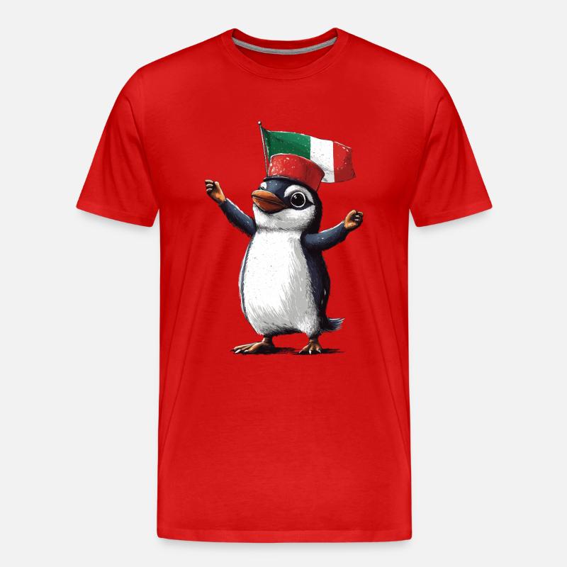 Pinguin - Männer Premium Bio T-Shirt - Rot