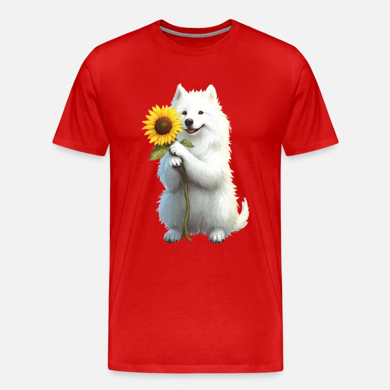 Samojede - Männer Premium Bio T-Shirt - Rot