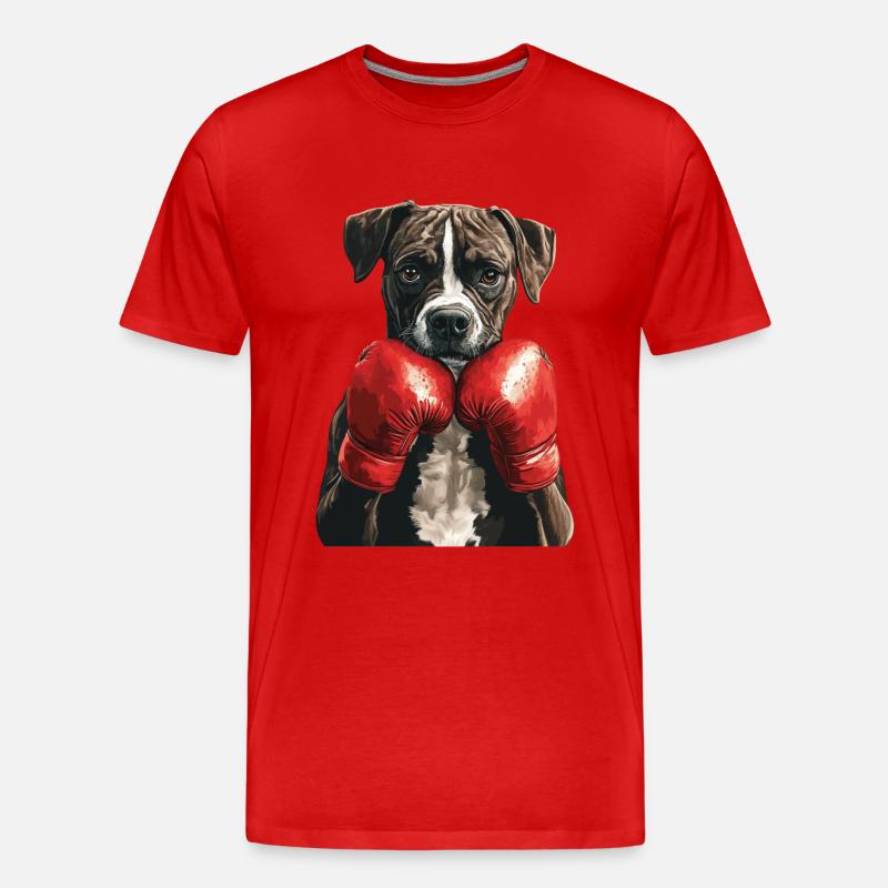 Hund - Männer Premium Bio T-Shirt - Rot
