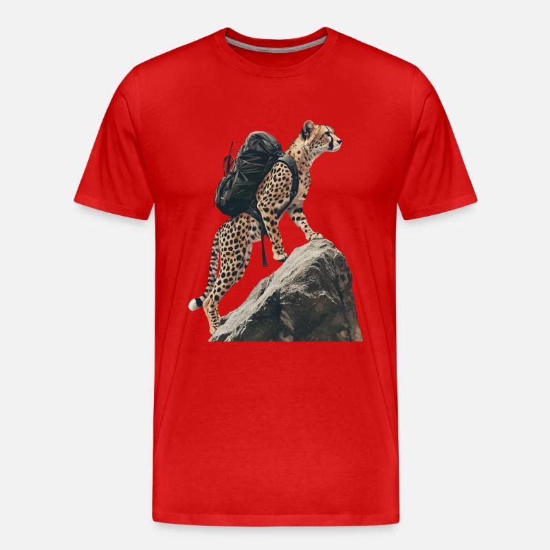 Gepard - Männer Premium Bio T-Shirt - Rot