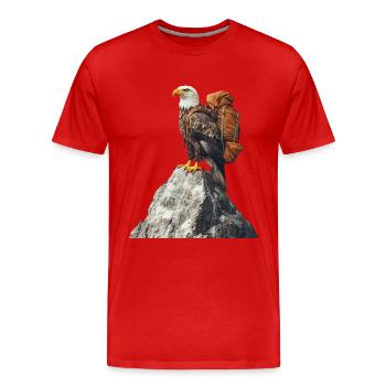 Adler - Männer Premium Bio T-Shirt - Rot - Vorne - Damien (186cm)