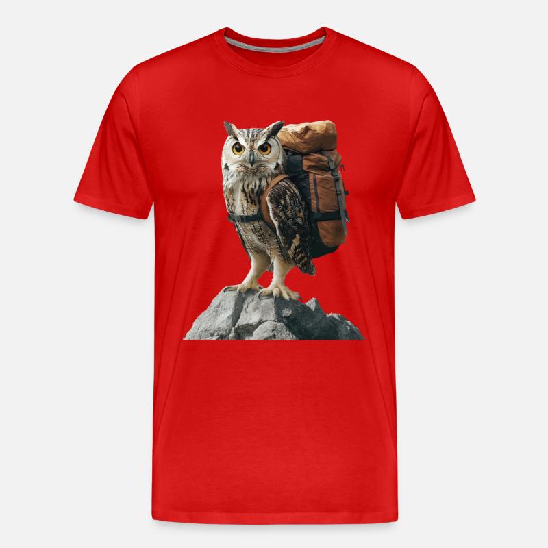 Eule - Männer Premium Bio T-Shirt - Rot