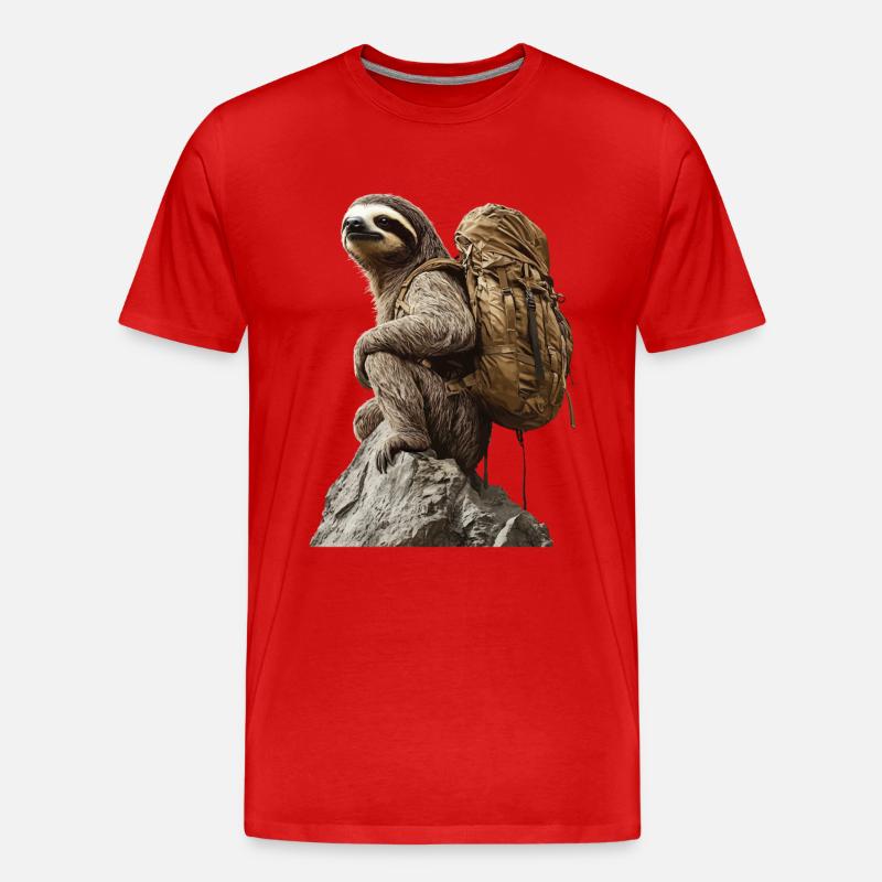 Faultier - Männer Premium Bio T-Shirt - Rot