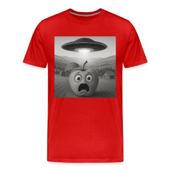 Apfel - Männer Premium Bio T-Shirt - Rot - Vorne - Damien (186cm)