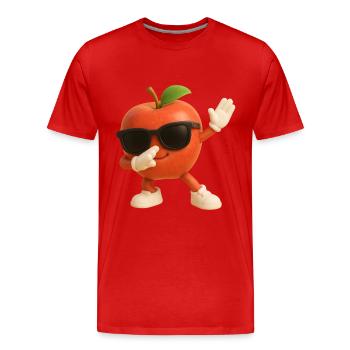 Apfel - Männer Premium Bio T-Shirt - Rot - Vorne - Damien (186cm)