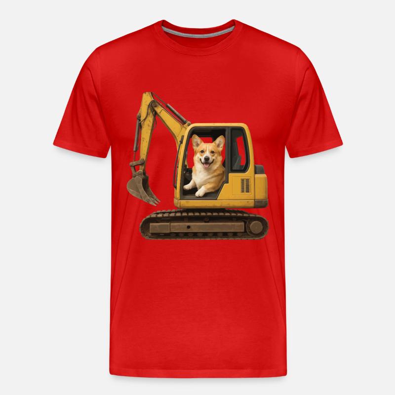 Corgi - Männer Premium Bio T-Shirt - Rot