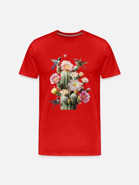 Kaktus - Männer Premium Bio T-Shirt - Rot