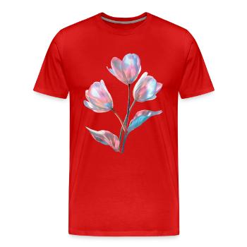 Tulpe - Männer Premium Bio T-Shirt - Rot - Vorne - Damien (186cm)