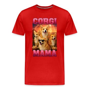 Corgi - Männer Premium Bio T-Shirt - Rot - Vorne - Damien (186cm)