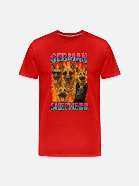 Deutscher Schäferhund - Männer Premium Bio T-Shirt - Rot