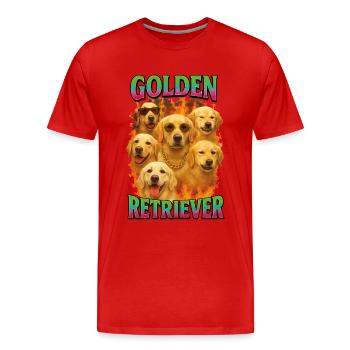 Golden Retriever - Männer Premium Bio T-Shirt - Rot - Vorne - Damien (186cm)