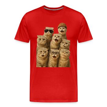Schottische Faltohr - Männer Premium Bio T-Shirt - Rot - Vorne - Damien (186cm)