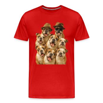 Bulldogge - Männer Premium Bio T-Shirt - Rot - Vorne - Damien (186cm)