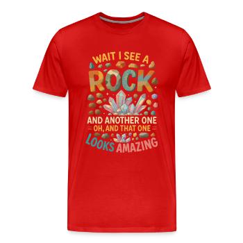Géologie Roche - T-shirt bio Premium Homme - rouge - Devant - Damien (186cm)