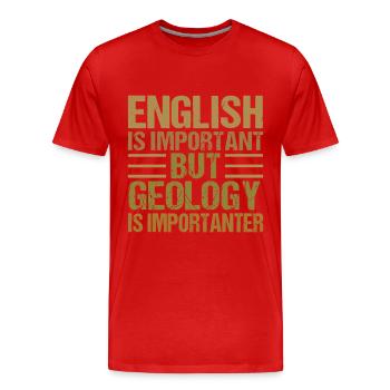 Géologie Roche - T-shirt bio Premium Homme - rouge - Devant - Damien (186cm)