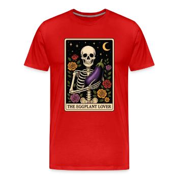 Aubergine Tarot - Männer Premium Bio T-Shirt - Rot - Vorne - Damien (186cm)