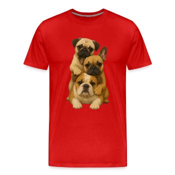 Dog Dogs Cute Dogs - Men's Premium Organic T-Shirt - red - Front - Damien (186cm)