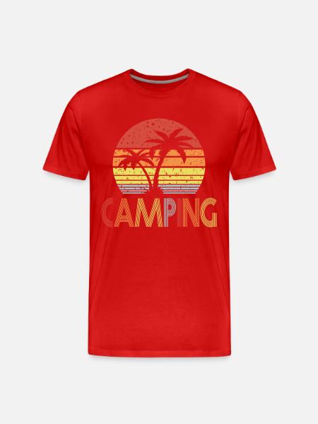 Camping Rétro soleil 01 - T-shirt bio Premium Homme - rouge