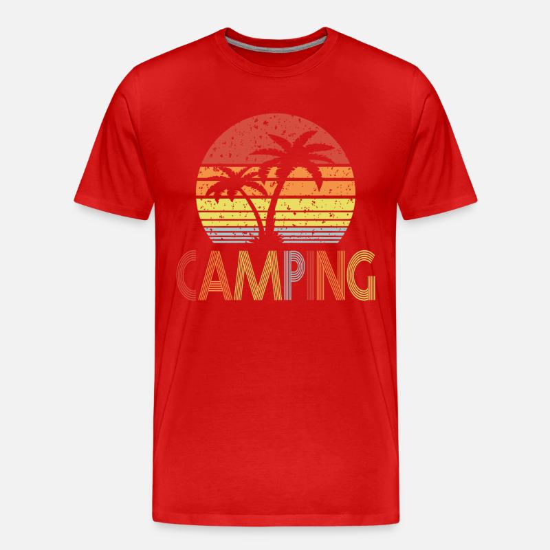 Camping Retro sonne 01 - Männer Premium Bio T-Shirt - Rot