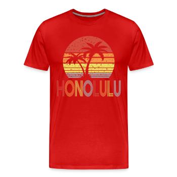Honolulu - Männer Premium Bio T-Shirt - Rot - Vorne - Damien (186cm)