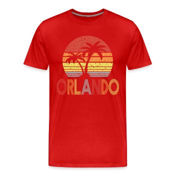 Orlando - Männer Premium Bio T-Shirt - Rot - Vorne - Damien (186cm)