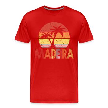 Madeira - Männer Premium Bio T-Shirt - Rot - Vorne - Damien (186cm)