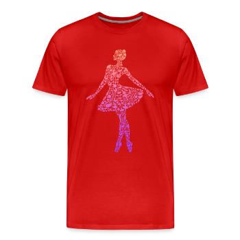 Danseuse de ballet Danseuse de ballet Fille ballerine - T-shirt bio Premium Homme - rouge - Devant - Damien (186cm)