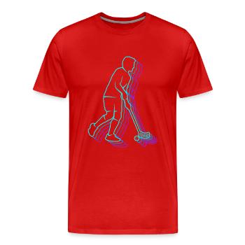 Floorball Salibandy Innebandy Floorball Boys - Men's Premium Organic T-Shirt - red - Front - Damien (186cm)
