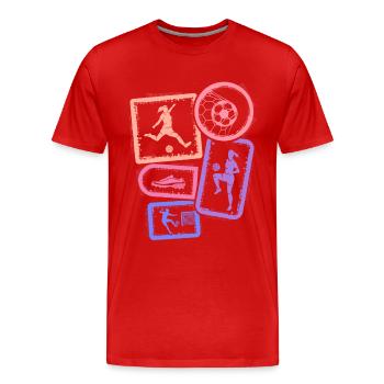 Joueur de football Enfants Joueur de football féminin - T-shirt bio Premium Homme - rouge - Devant - Damien (186cm)