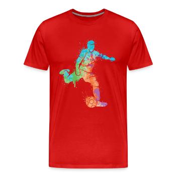 Joueur De Football Joueur De Football Enfants - T-shirt bio Premium Homme - rouge - Devant - Damien (186cm)