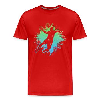 Handballer, Joueur de handball, Enfants, Garçons, Handball - T-shirt bio Premium Homme - rouge - Devant - Damien (186cm)