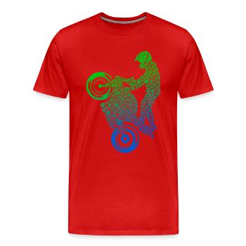 Rennmotorrad Motorrad Fahrer Jungen Rennmaschine - Männer Premium Bio T-Shirt - Rot - Vorne - Damien (186cm)